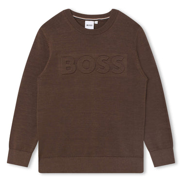 Sweater BOSS café para niño y adolescente